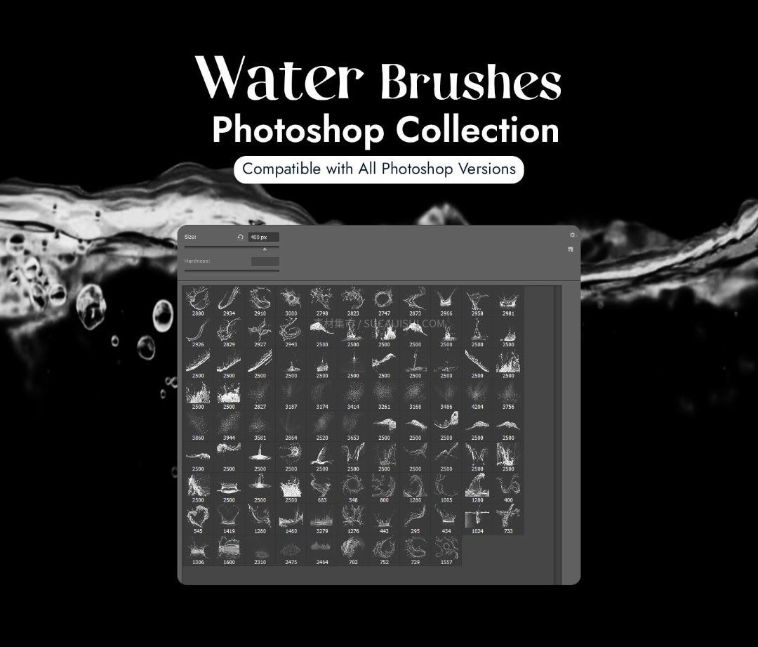 200+Photoshop水花水纹特效笔刷